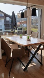 Dorfblick von Wohnzimmer Ferienwohnung Betz Petersthal Allgäu